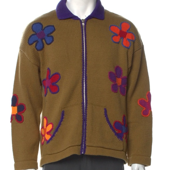 UNIF Sweaters - UNIF Floral Print Collar Cardigan Floral Patterned Zip-Up Sweater. Size M.